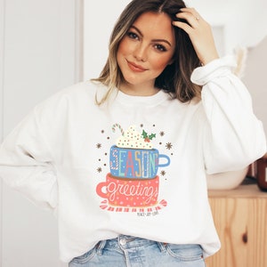 Christmas Sweater - Christmas Hot Chocolate Sweater - Christmas Shirt Gift - Outfit Christmas Sweater - Cottagecore Style
