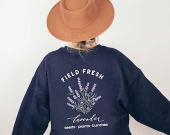 Sweatshirt Lavender Field - Farmhouse Clothes - Frühling Pullover - Boho Kleidung - Pullover Sommermotiv - Cottagecore / Herbst Sweater