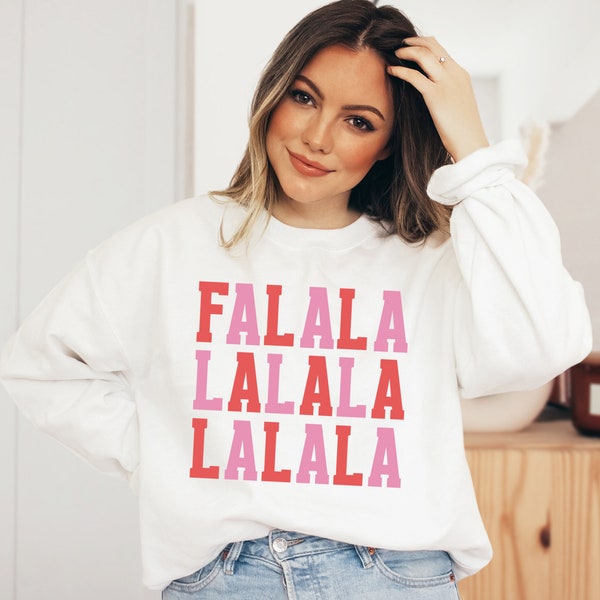 Christmas Sweater Zitat Spruch Falalalala - Boho Clothing - Christmas Clothing - Cute Christmas Sweatshirt - Cottagecore-Style