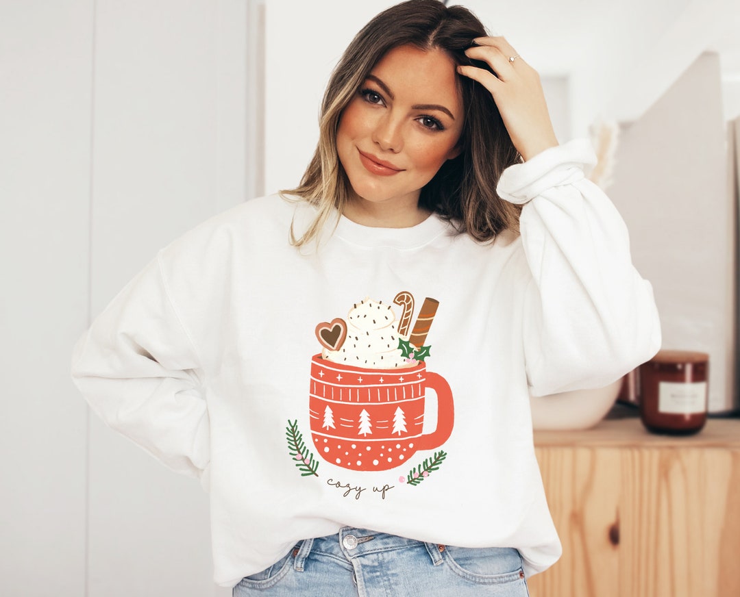 Sweat De Noël Sapin Et Chat – Pull Col Rond, Manches Longues, Unisexe, Fabriqué UK