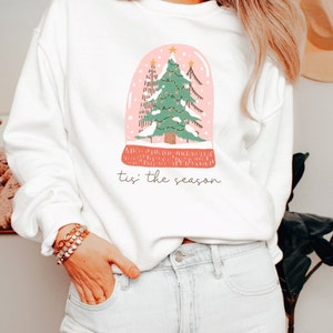 Weihnachten Pullover Pull Boule à Neige de Noël Boho Kleidung Vêtements de Noël Mignon Sweat-shirt de Noël Cottagecore-Style image 4