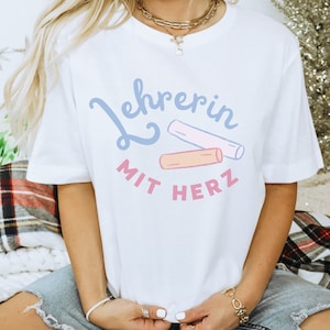 Teacher Shirt "Teacher with Heart" Teacher Gift - Teacher Gift from Class - Farewell Gift Teacher Gift - Teacher 1st Day of School