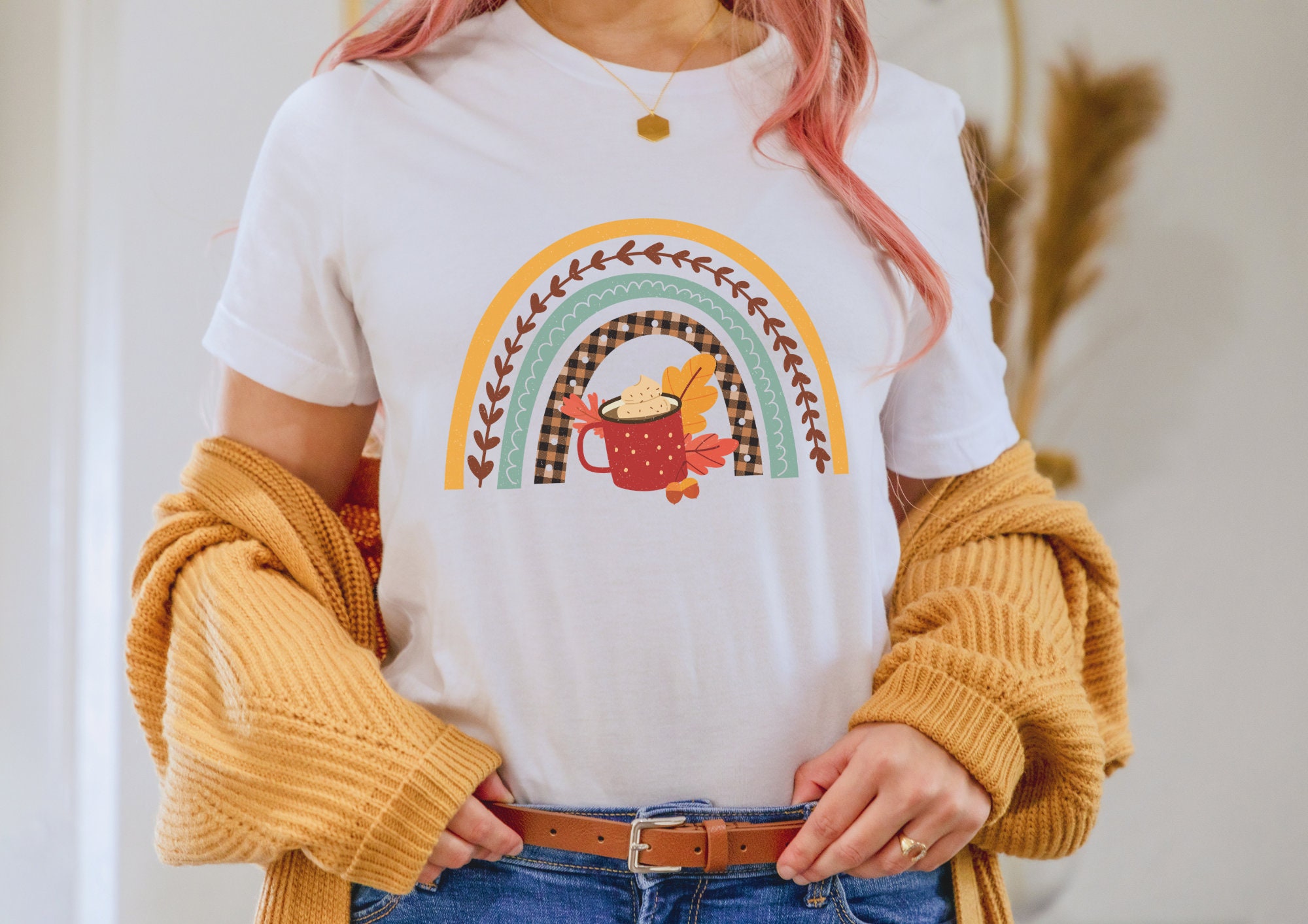 Discover Herbst Autumn Rainbow T-Shirt