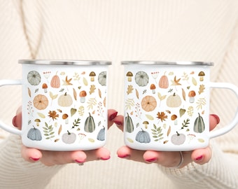 Mug Pumpkin Autumn Farmhouse Tableware - Cottagecore Mug - Pumpkin Mug - Coffee Mug Vintage Style - Coffee Mug - Autumn Lovers Gift
