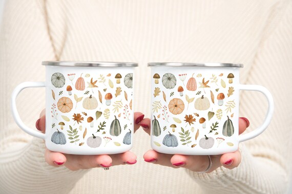 Tasse Kürbis Herbst Farmhouse Geschirr - Cottagecore Tasse - Pumpkin Mug - Kaffeetasse Vintage Stil - Coffee Mug - autumn Liebhaber Geschenk