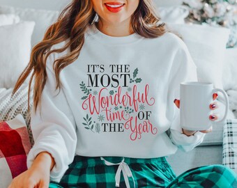 Christmas Sweater - Christmas Most wonderful time - Boho Clothing - Christmas Clothing - Cute Christmas Sweatshirt - Cottagecore style