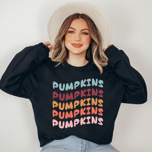 Sweatshirt Fall Pumpkin - Halloween Sweater - Boho Clothing - Autumn Sweatshirt - Sweater Autumn Motif - Cottagecore / Autumn Sweater