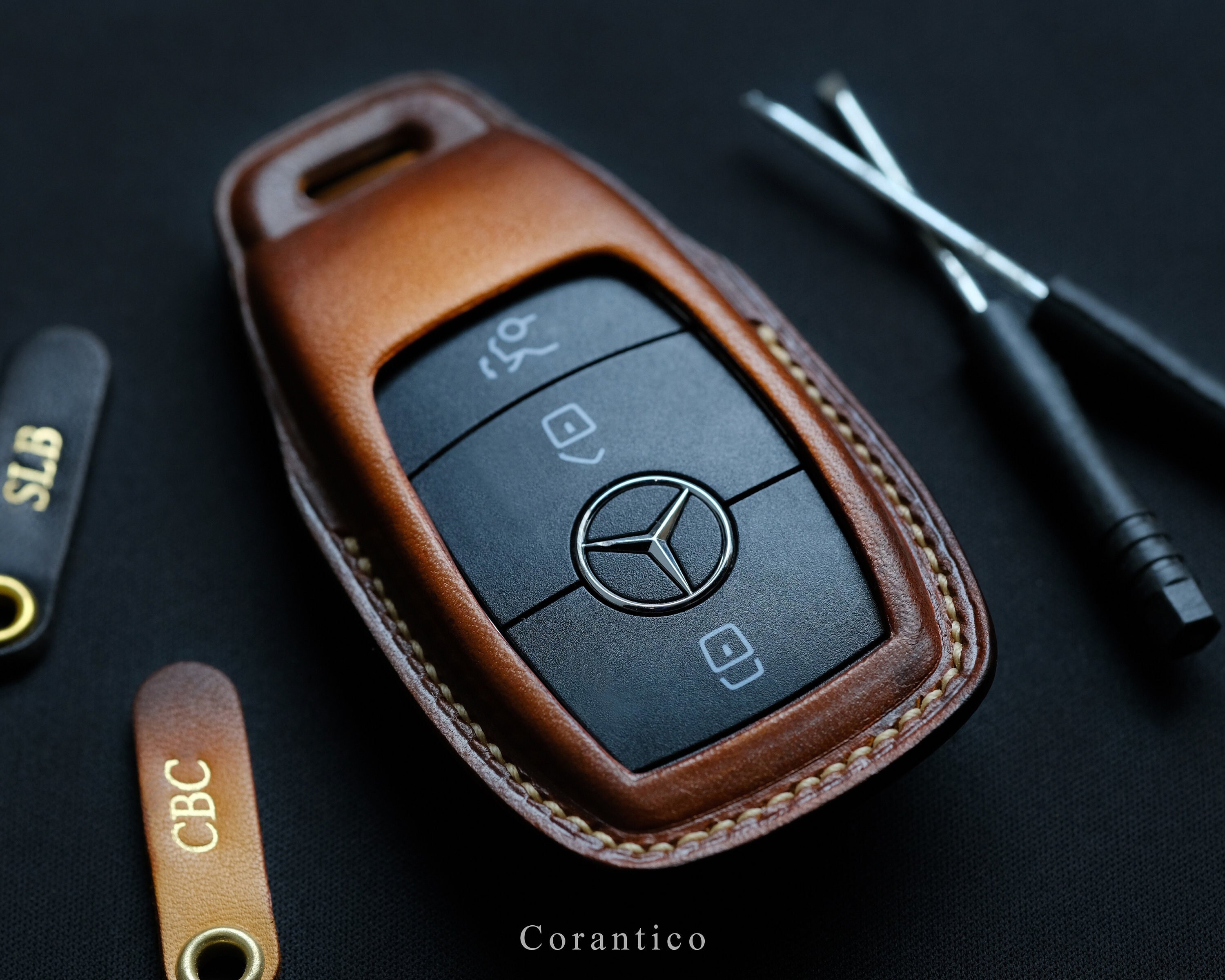 Buy DEFTEN The Premium Leather Car Key Chain Coin Holder Zipper Case Remote  Wallet Bag for Benz C200.E200.S500.GLS.GLC is Suitable for All Mercedes-Benz  Models (Black) Online at desertcartINDIA
