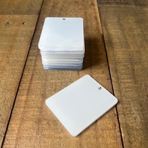 50 x Acrylic Rectangle Keyring Blanks, 50mm Shapes, 3mm thick