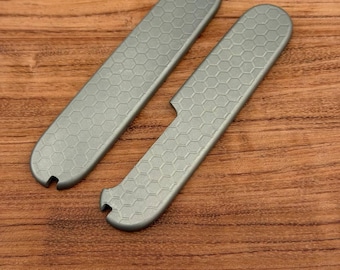 Custom Titanium Scales for Victorinox 91mm | Honeycomb Pattern