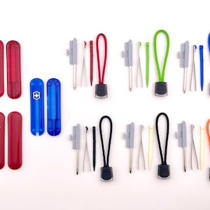 Genuine Victorinox 58 mm Signature Set Ballpoint Pen Slider Toothpick Tweezers Lanyard  Scales Handles Grips Transform Classic To Signature