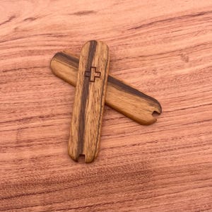 Replacement Scales Cover Handles Grips For Victorinox  58mm Natural Zebra Wood With Toothpick And Tweezers