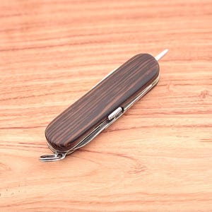 Replacement Victorinox 58 mm Signature Set Ballpoint Pen Slider Toothpick Tweezers Custom Scales Venge Wood Transform Classic To Signature