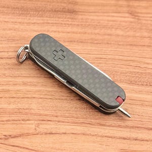 Replacement Victorinox 58 mm Signature Set Ballpoint Pen Slider Toothpick Tweezers Custom Scales Real Carbon Transform Classic To Signature