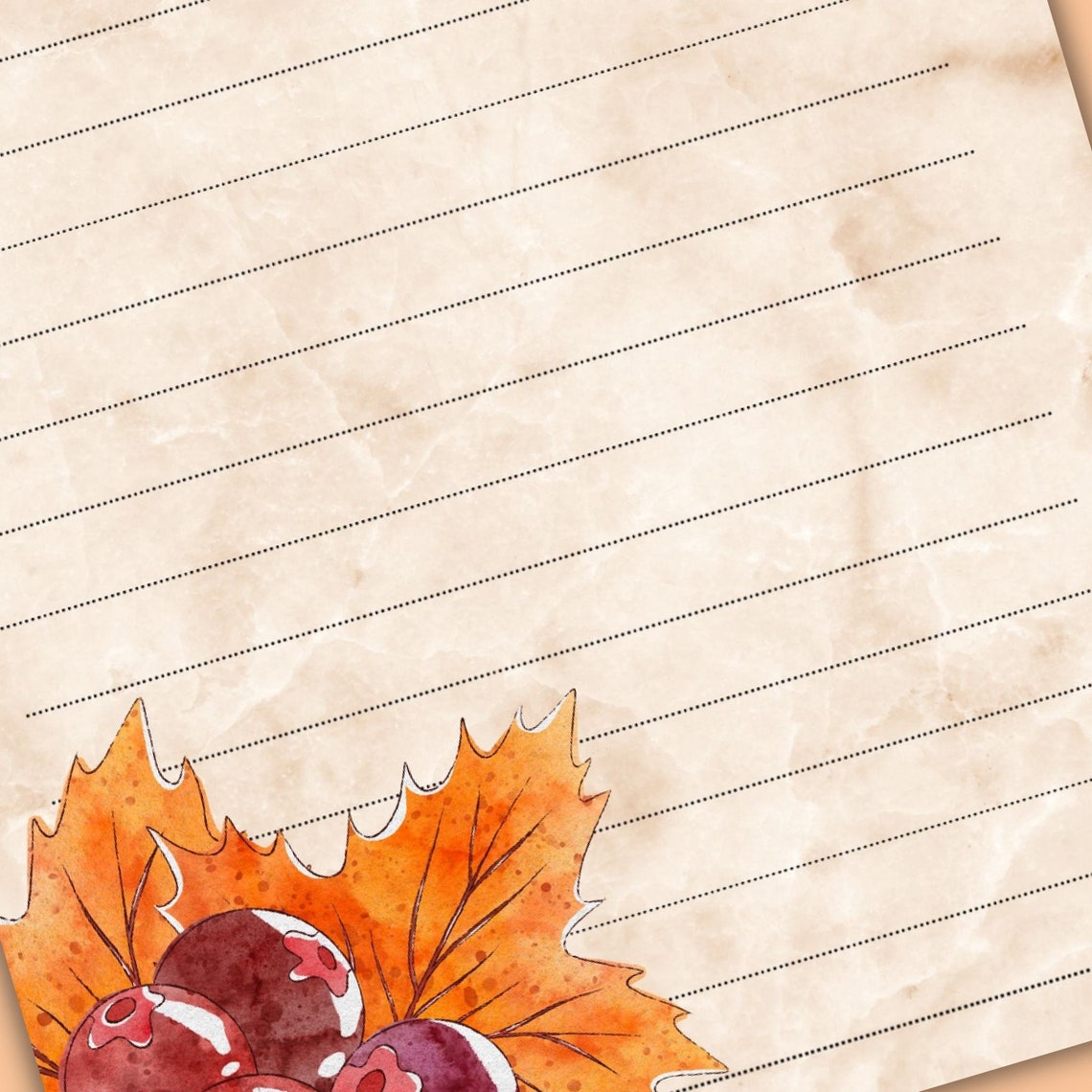 Printable Lined & Unlined Fall Autumn Stationery Paper Etsy