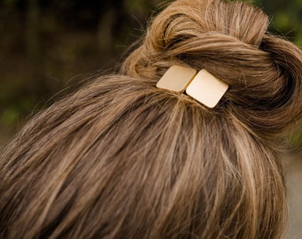 Hair accessories / hair clips / hair clip / hair accessories / hair jewelry shaped hair pin double shape square and square color gold elegant