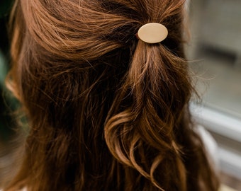 Hair accessories / hair clips / hair barrette / hair accessories / hair jewelry piece shaped hair tie shape oval color gold simple and elegant jewelry