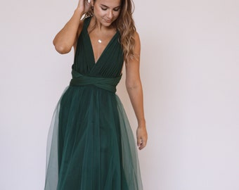 Emerald green Bridesmaid dress, Emerald infinity dress, Emerald Bridesmaid dress, Emerald Convertible dress, Maxi dress, Emerald Bridesmaids