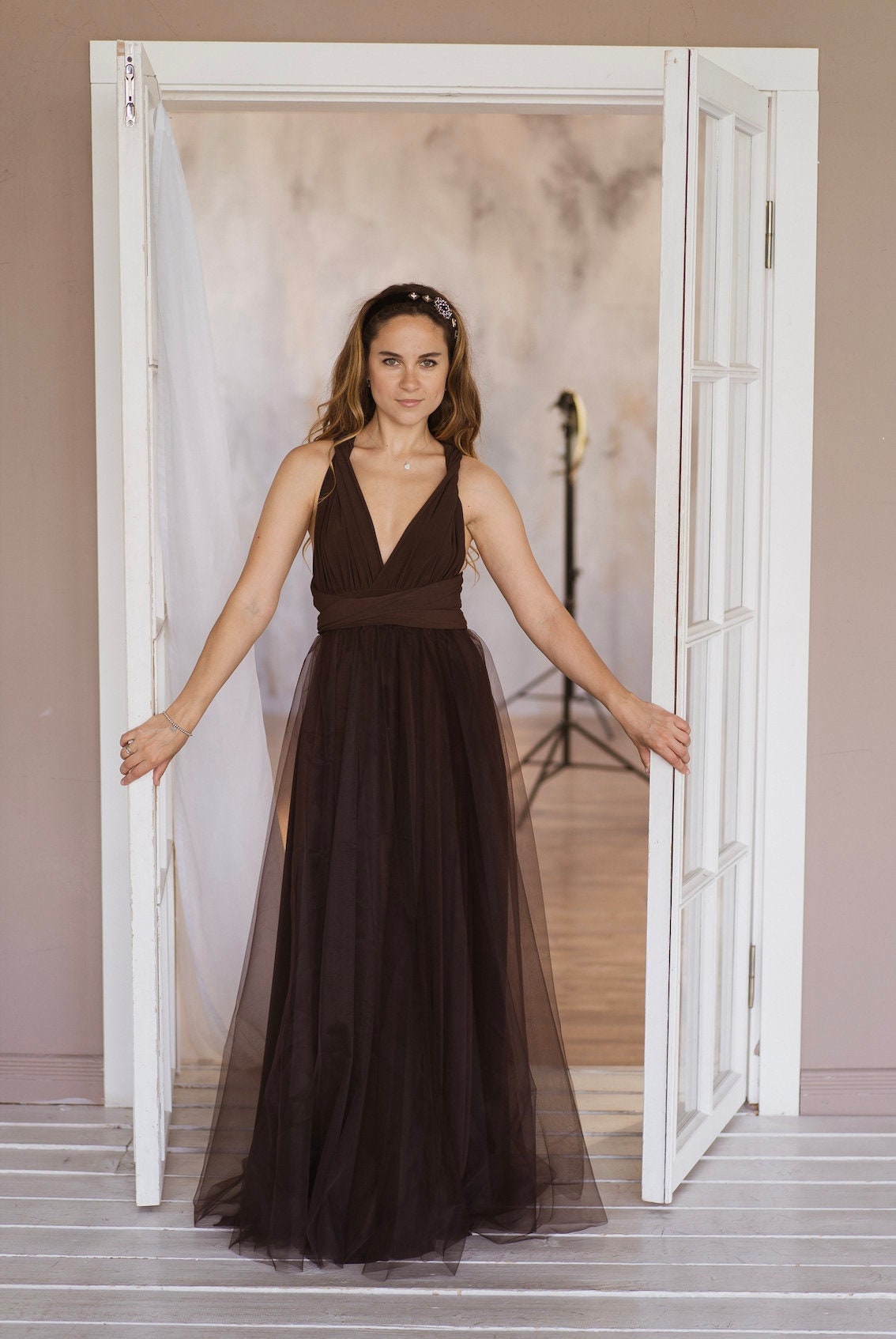Chocolate Brown Gown - Etsy