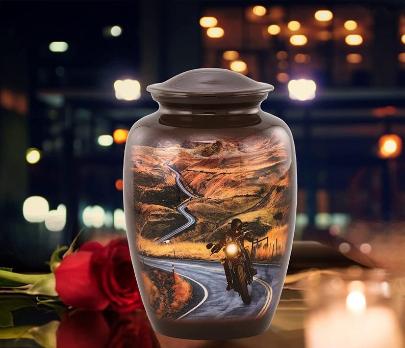 Motorcycle Cremation Urn Adult Motorcycle Lovers Urn Funeral Etsy