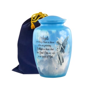 Guardian Angel Urn, Angel Urn for Ashes, Angel Urn, Funeral and Memorial Cremation Urns for Human Ashes up to 210 lbs with Velvet Bag