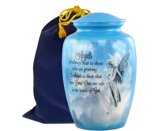 Guardian Angel Urn, Angel Urn for Ashes, Angel Urn, Funeral and Memorial Cremation Urns for Human Ashes up to 210 lbs with Velvet Bag