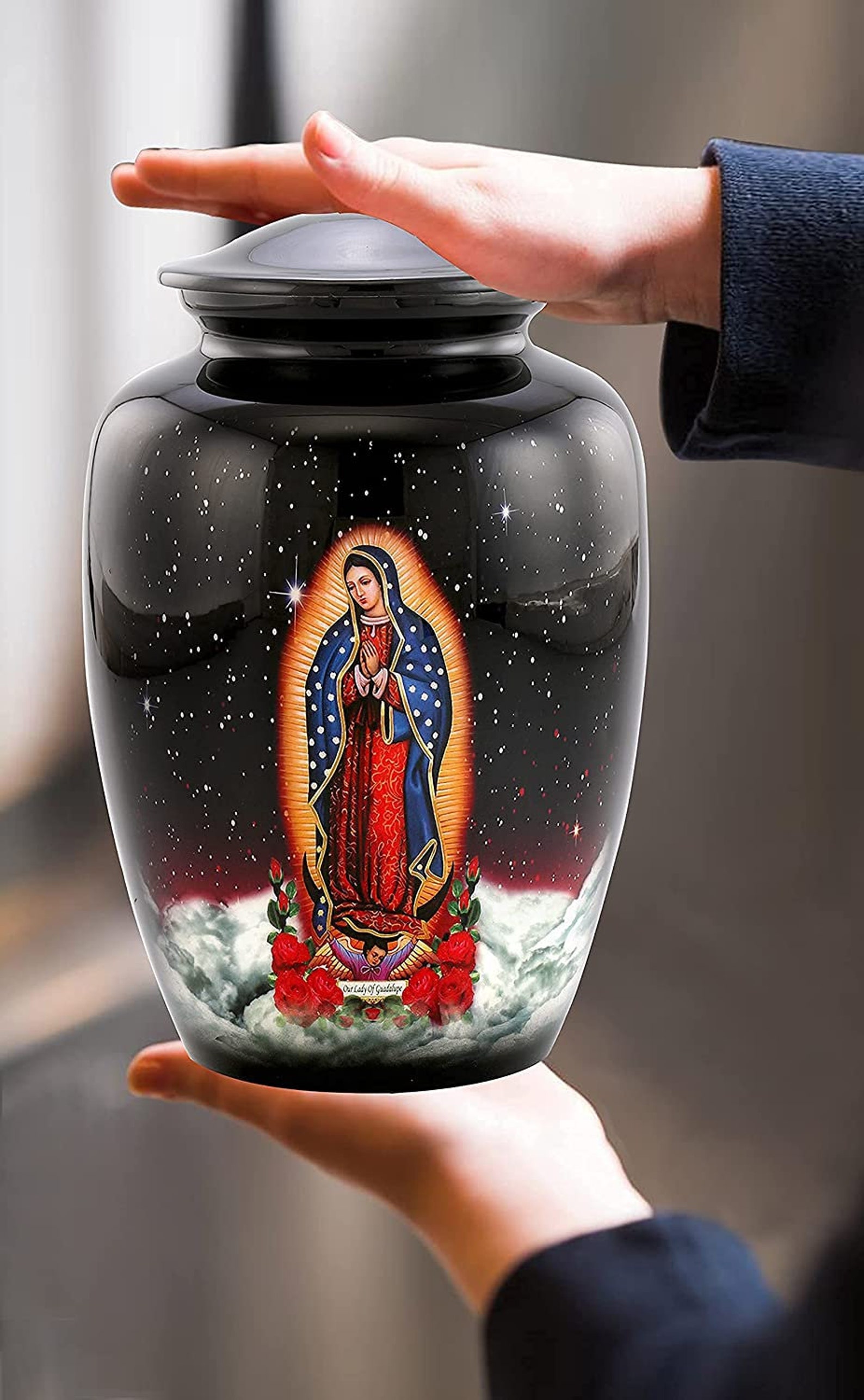 Our Lady of Guadalupe Cremation Urn Adult Religious Urn Etsy