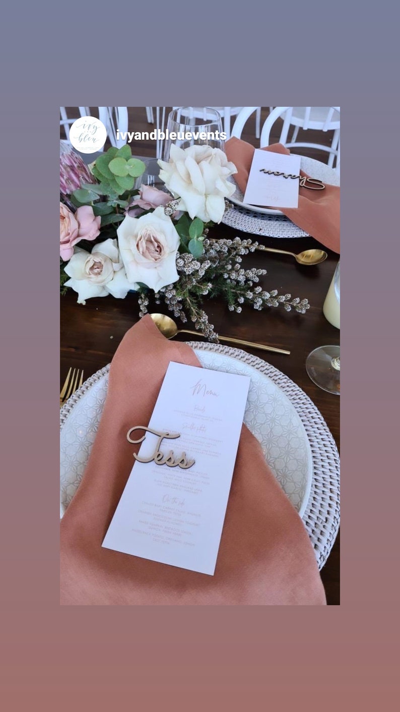 Wooden Name Place Cards Names Weddings Events Party Timber Etsy Australia