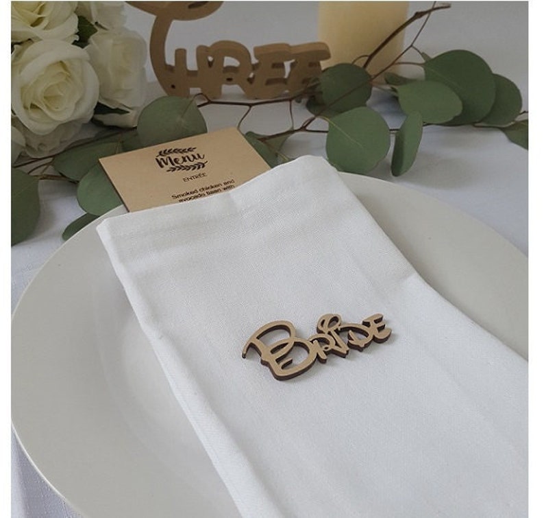 Wooden Name Place Cards Names Weddings Events Party Timber Personalised