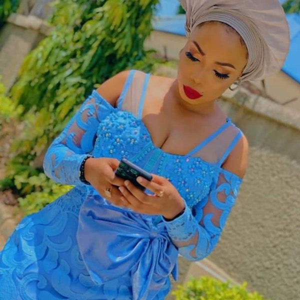 African Lace dress, African Wedding, Bridesmaid, African women Clothing, Special Occasion Dress, African Event, Nigerian wedding dress, Part