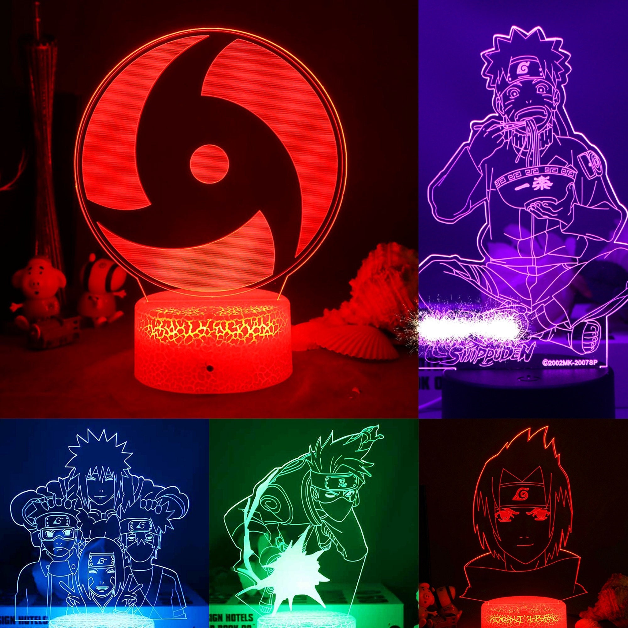 Anime Japonais Naruto 3d Night Lamp Jouets Led Night Light Figure Uzumaki  Kakashi Lampe de Table Jouets Pour Enfants Anniversaire Cadeau de Noël Z