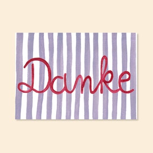 Postkarte "Danke"  A6 Aquarell Karte Dankeskarte Danke Hochzeit