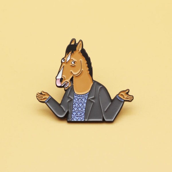 Horse male bojack cartoon brooch personality creative enamel badge school bag decoration pin