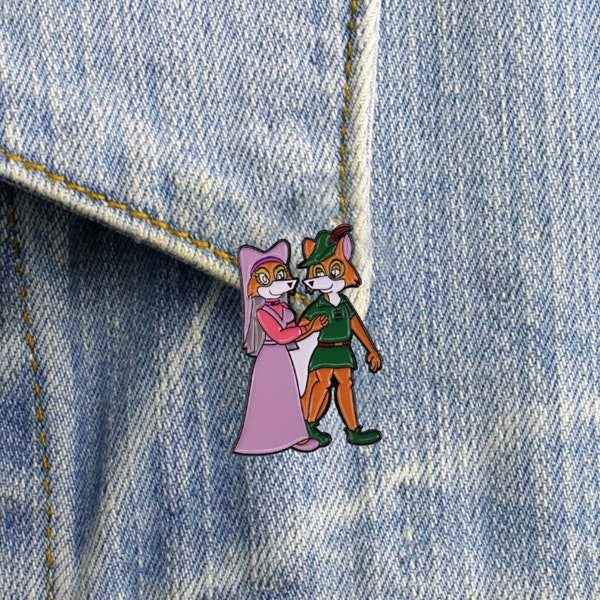 marian and robin hood enamel pin adventure animated movie character badge