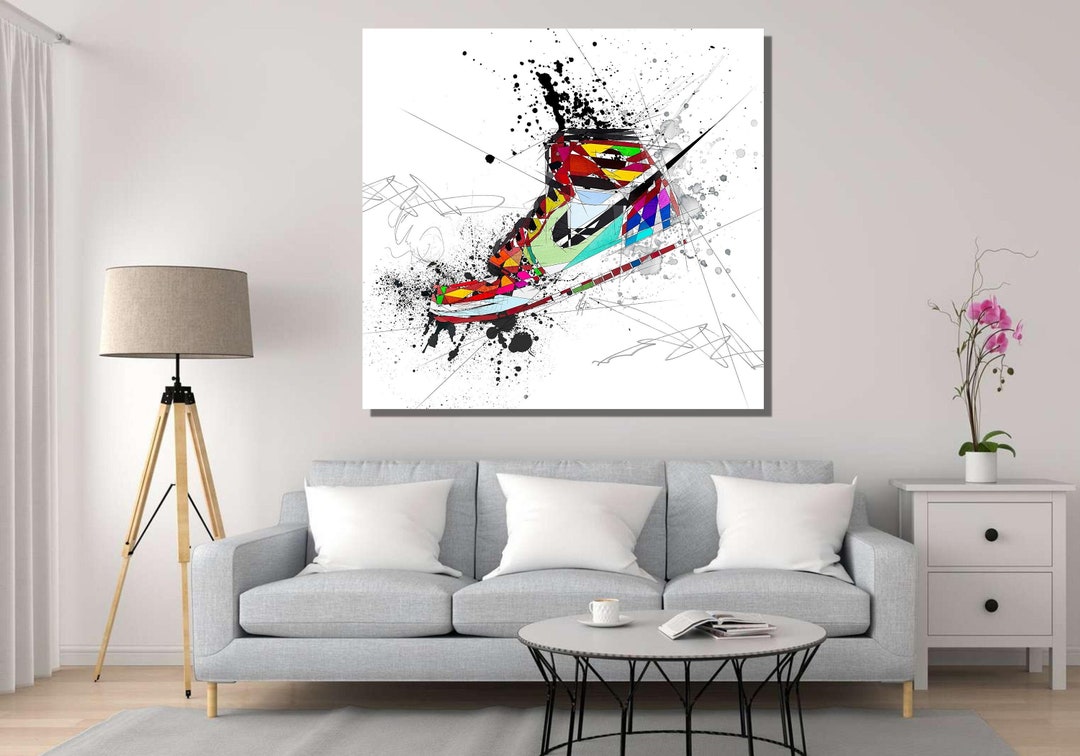 Air Jordan Canvas Wall Art Jordan Graffiti Canvas Wall Art Etsy France