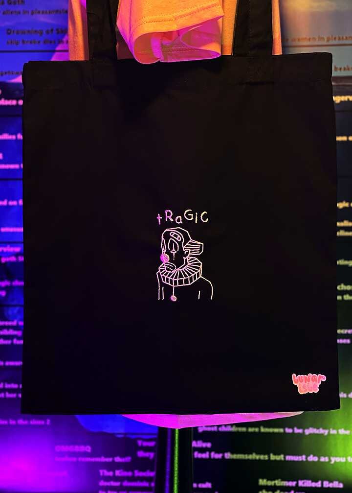 Borsa tote nera da clown tragico