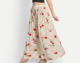Floral Skirts, Flowy Skirt, Summer Skirts, Elastic Waist Skirt, Flare Skirts, Hippy Skirt, Modern Skirt, Boho Maxi Skirt, Woman Skirts.