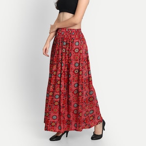 Red Skirt, Skirts for Women, Maxi Skirt, Ladies Skirts, Long Skirts, A Line Skirt, Bohemian Skirts, Elastic Waist Skirt, Flare Skirts.