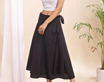 Wrap Skirts, Cotton Linen Wrap Skirt, Wrap Around Skirts, Tie Waist Skirt, Cotton Wrap Skirt, Linen Wrap Skirt, Black Wrap Skirt, Skirts.