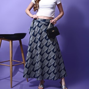 Wrap Skirts, Wrap Around Skirts, Cotton Wrap Skirt, Tie Waist Skirt, Skirts for Women, Women Skirt, Custom Skirt, Skirt, Blue Wrap Skirt.