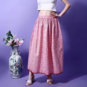 Skirt Pink, Skirts, Cotton Skirt, Flowy Skirt, Floral Skirts, Maxi Skirt, Skirted, Skirts for Women, A Line Skirt, Women Skirt, Custom Skirt
