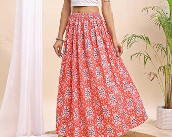 Pink Skirts, Cotton Skirts for Women, Maxi Skirt for Women, Gathered Skirt, Woman Skirts, Flowy Skirt, A Line Skirt, Skirt, Ladies Skirts.