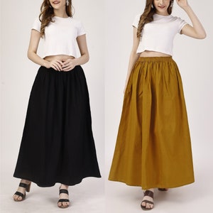 Gathered Skirt, Cotton Skirts for Women, Skirts for Women, Ladies Skirts, Skirted, Long Skirts, Casual Skirts, Women Skirts Pack of 02.