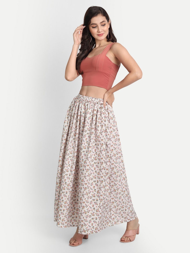 Flowy Skirt, Floral Skirts, Skirts for Women, Maxi Skirts for Women, Long Skirts, Ladies Skirts, Women Skirt, Tiered Skirt, Modern Skirt. image 1