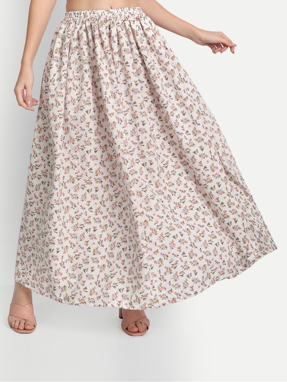 Gathered waist long flowy skirt, Icône, Women's Maxi Skirts & Long Skirts