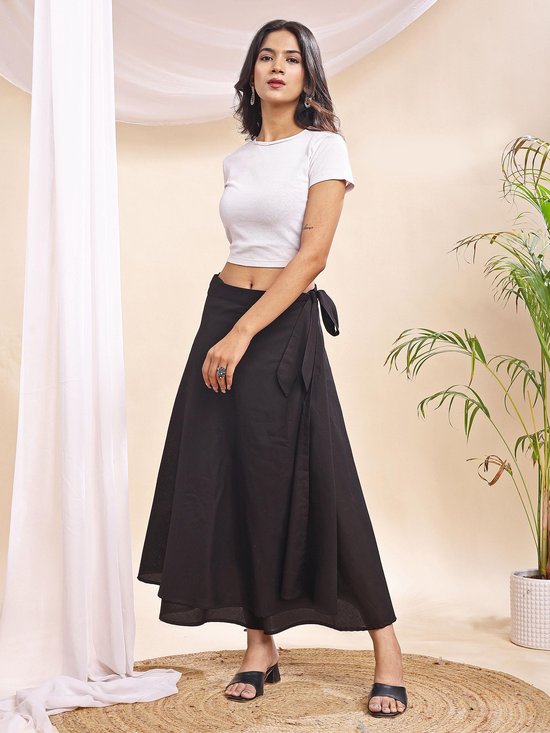Wrap Skirts, Cotton Linen Wrap Skirt, Wrap Around Skirts, Tie