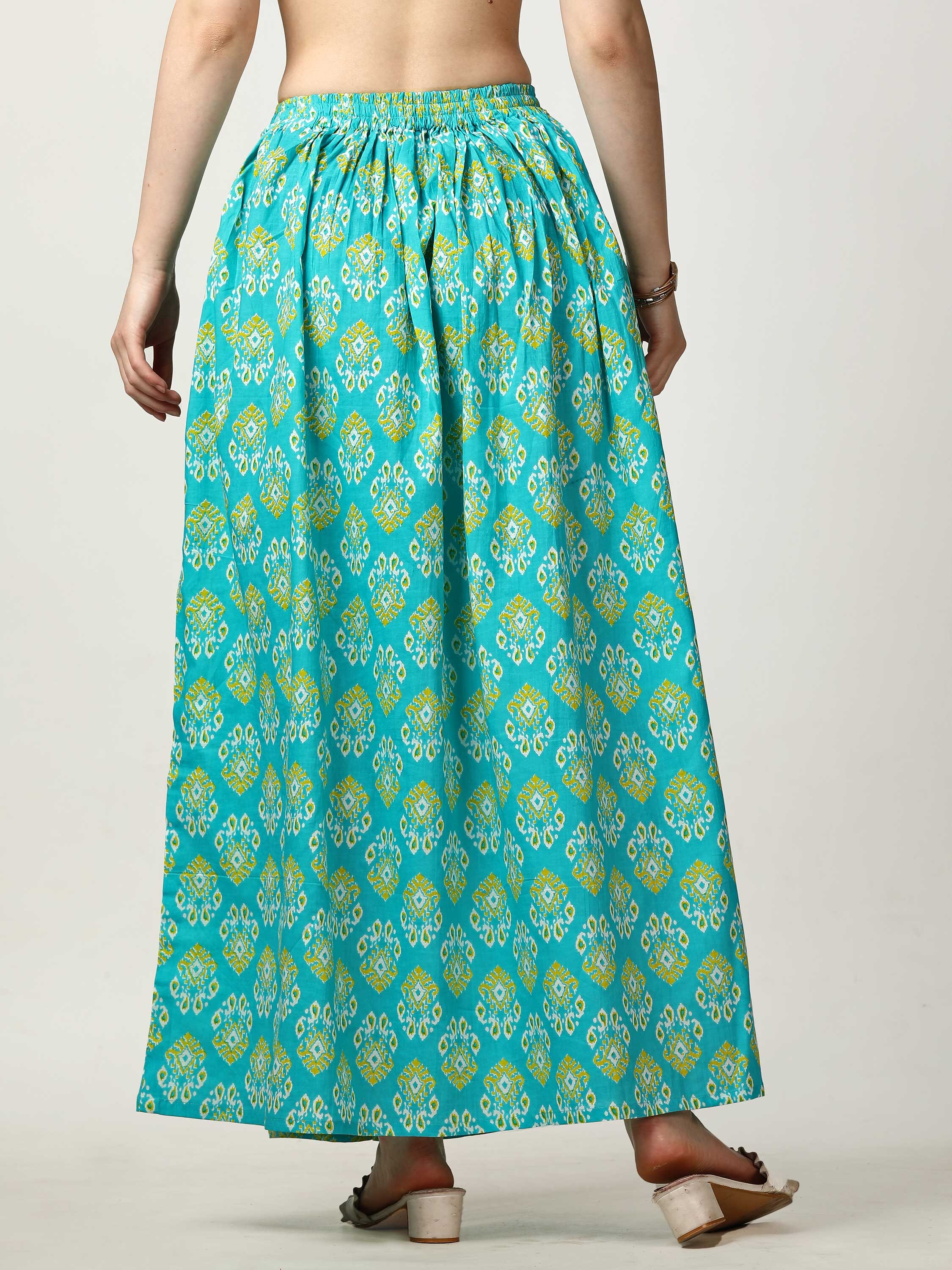 Custom Skirt, Blue Skirt, Woman Skirts, Cotton Skirt, Floral