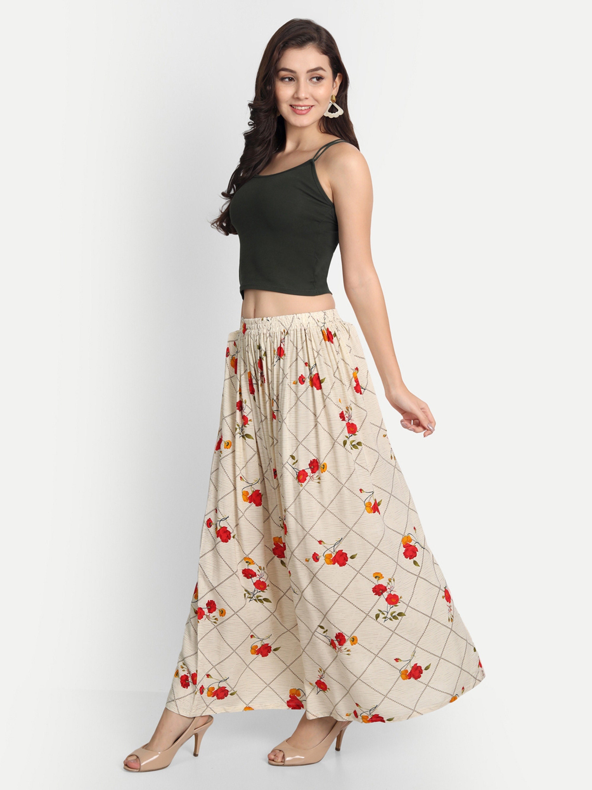 Floral Skirts, Flowy Skirt, Summer Skirts, Elastic Waist Skirt, Flare  Skirts, Hippy Skirt, Modern Skirt, Boho Maxi Skirt, Woman