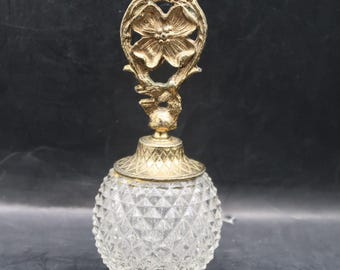 Vintage Cut Glas Messing Floral Parfüm Flasche Glass Dabber Made in England
