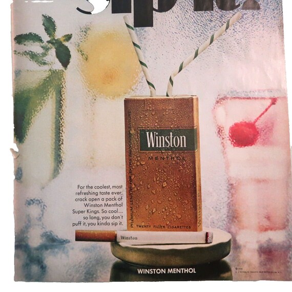 winston menthol cigarettes Vintage Magazine Advertisement Winston Menthol Cigarettes 1960s 11x13